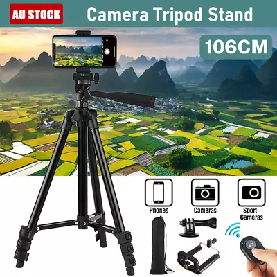 Professional Camera Tripod Stand Mount Remote + Phone Holder For IPhone Samsung • $13.90