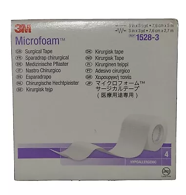 3M Microfoam Surgical Tape 1528-3 Size 3  X 5.5 Yards Hypoallergenic Pack Of 4 • $27.95