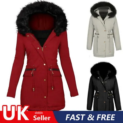 £31.99 • Buy Womens Quilted Parka Hooded,Ladies Thick Winter Warm Coat Long Jacket Outwear·E