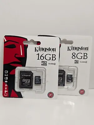 Lot Of  2 - 8GB 16GB Kingston Micro SD SDHC Memory Card Class 4 TF For Phone USA • $10.49