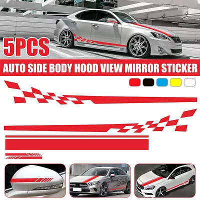 Long Racing Stripes 5Pcs Set Vinyl Decal Sticker Graphics Car Side Body • $19.88