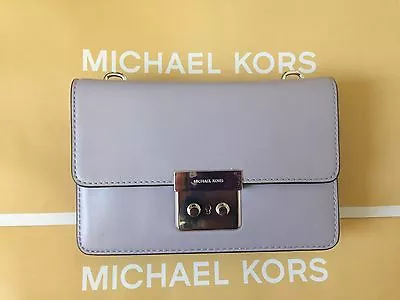 NWT MICHAEL KORS  Leather Sloan Small Gusset Crossbody LILAC Gold $228 • $108