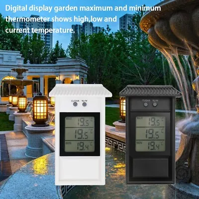 Digital Thermometer Display Max Min Greenhouse Garden Indoor Outdoor Wall Room • £7.69