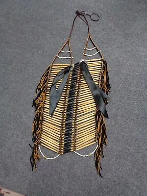 Native American 40 Row 13  By 26   Breast Plate Bone Hairpipe Trade Bead • $500