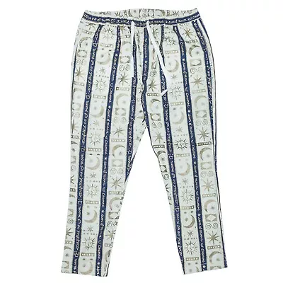 Mens Pants Joggers Blue Beige Gold Sun Moon Drawstring Loose Harem Casual XL • $34.99