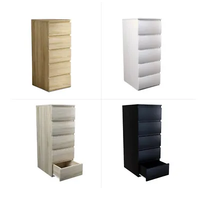 MODERN TALL - White Black Or Sonoma Oak - Tall Chest Of 5 Drawers - IKEA • £114.99