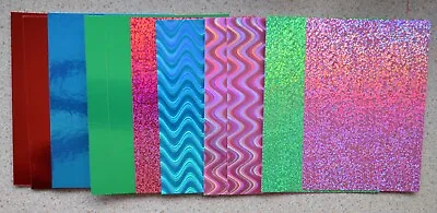 11 X A6 Assorted Colour Mirror/Holographic Effect Card In Assorted Patterns NEW • £1.75