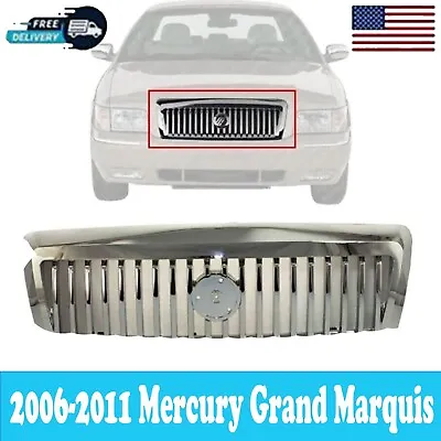 For 2006-2011 Mercury Grand Marquis New Grille Assembly Chrome Shell And Insert. • $71.99