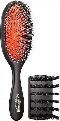 Mason Pearson Boar Bristle Hairbrush Handymix And Cleaning Brush Dark Ruby Japan • $249.99