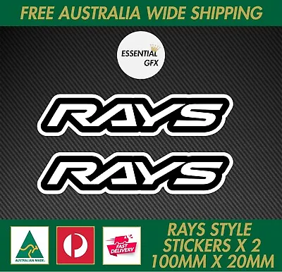 RAYS STYLE Stickers X 2 (BLACK) JDM CAR DRIFTING WHEELS JAPAN • $9.95