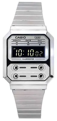 Casio Vintage Digital Stainless Steel Quartz A100WE-7B A100WE-7B Unisex Watch • $95.79