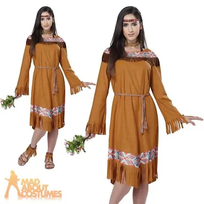 £19.99 • Buy Adult Ladies Indian Maiden Native American Costume Wild West Fancy Dress Outfit