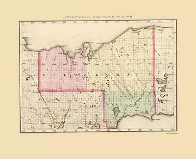 Schoolcraft County Michigan - Walling 1873 - 23.00 X 28.30 • $36.95