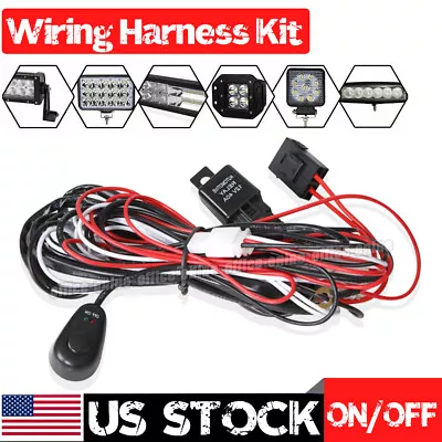 12V 40A Wiring Harness Kit Fuse ON OFF Switch Relay For LED Fog Work Light Bar • $8.54