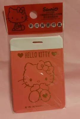 Sanrio Hello Kitty Plastic ID Card L Holder Light Red New • $15.99