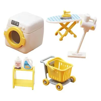 Dolllhouse Laundry Room Set Ironing Stand Washing Machine DIY Scene Accessories • £7.52