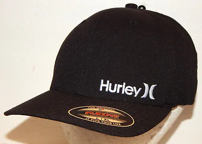 Hurley Corp Textures Cap / Hat  Size L/XL Flexfit Black / White • $24.97