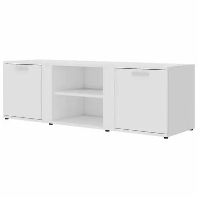 Chipboard TV Cabinet High Gloss White Modern Media Centre Living Room Cupboard • £94.25