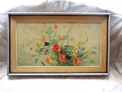 Brilliant! Vernon Ward (1905-1985) Signed Oil On Canvas Flowers & Butterflies • $595