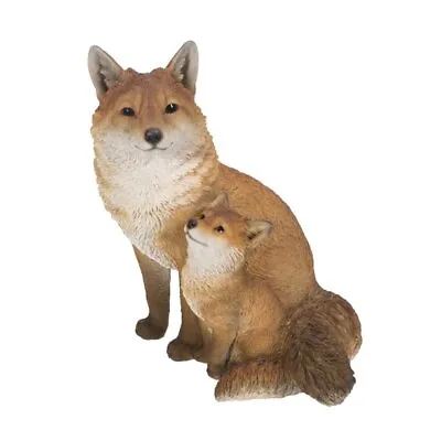 $138.05 • Buy Mother And Baby Fox Garden Statue Sculpture Animal Figurine Outdoor Yard Decor