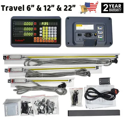 6  12  22  Linear Glass Scales 3Axis Digital Readout DRO Display Mill Lathe US • $99.99