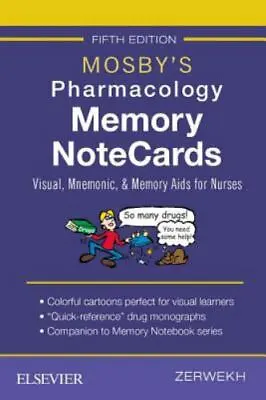 Mosby's Pharmacology Memory NoteCards: Visual Mnemonic And Memory Aids For Nur • $7.50