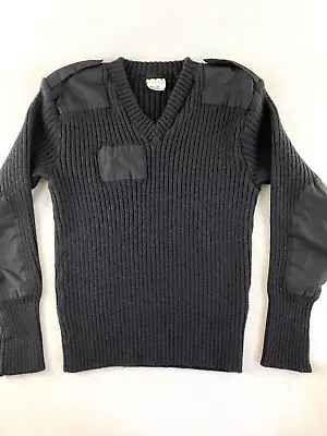 Brigade Quartermasters Wooly Pully Black Wool Military Sweater Men Size 46 • $39.98