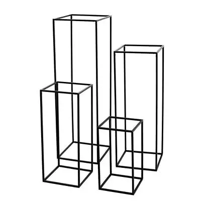 4 Geometric Black Metal Stands Flower Vase Holders Wedding Party Centerpieces • $76.25