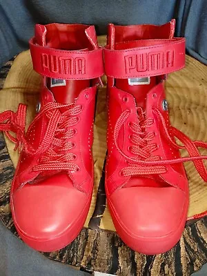 $49 • Buy Red Puma High Top Sneakers Size Mens Us 11 By Miharayasohiro Rad Shoes