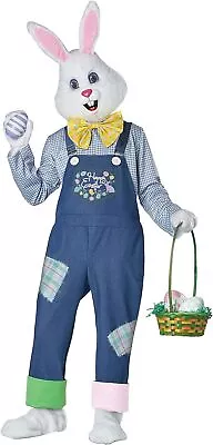 Happy Easter Bunny Mascot Rabbit Fancy Dress Up Halloween Deluxe Adult Costume • $99.28