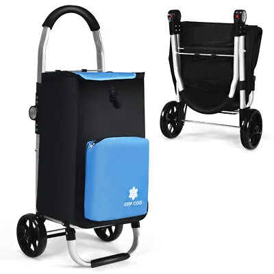 £45.99 • Buy 2 IN 1 53L Folding Shopping Trolley Truck Grocery Luggage Carrier Bag W/2 Wheels