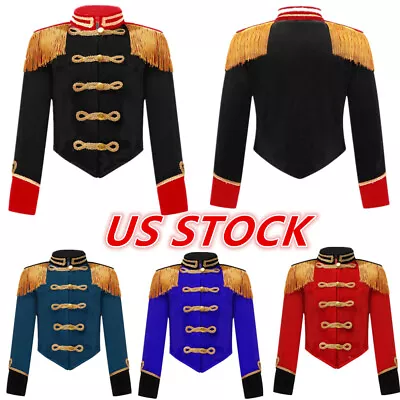 US Kids Girls Halloween Ringmaster Jacket Tassels Fringed Cardigan Outerwear Top • $14.99