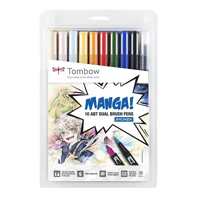 ** NEW Tombow Dual Brush Pen Art Markers -- Manga Shonen (10-pack) • $29