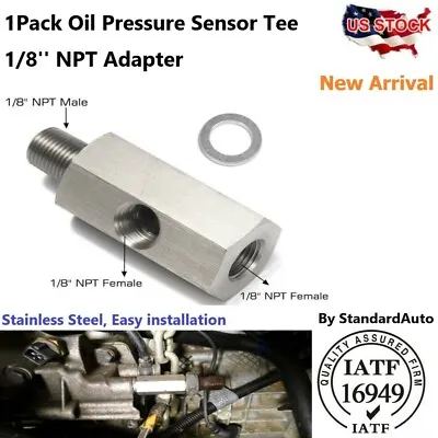  1/8'' NPT Oil Pressure Sensor Tee To Adapter Parts Turbo Supply Feed Line Gauge • $7.90