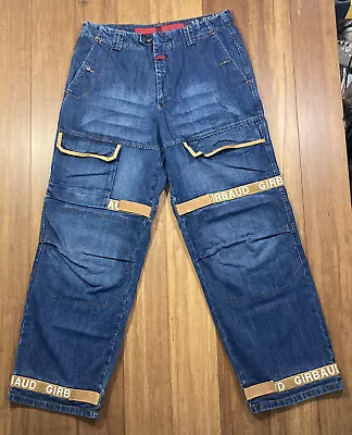 Marithe Francois Girbaud Men Sz 36x32 Blue Gold Shuttle Jean Relaxed Fit • $111.11