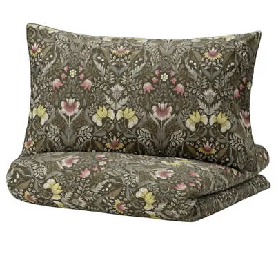 Ikea Karrdunort Bedding Set Double Multicoloured Floral 85% Cotton 15% Lyocell • £37