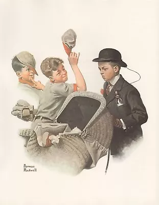 1977 VINTAGE  HOME DUTY  By NORMAN ROCKWELL MINI POSTER COLOR Lithograph • $3.20