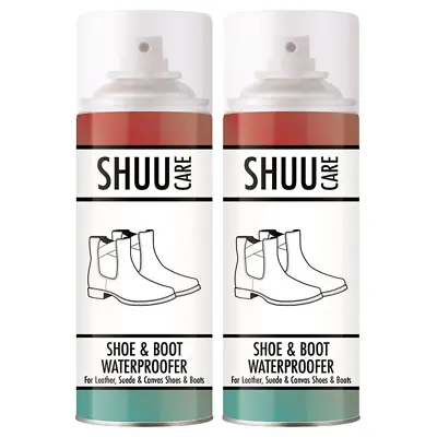 2X Waterproof Shoe & Boot Spray Leather Suede Canvas Shoe Protection 300ml • £8.99