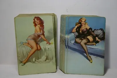 Vintage Pinup Girls Playing Cards Double Deck Gil Elvgren W/Case Glamour • $32.99