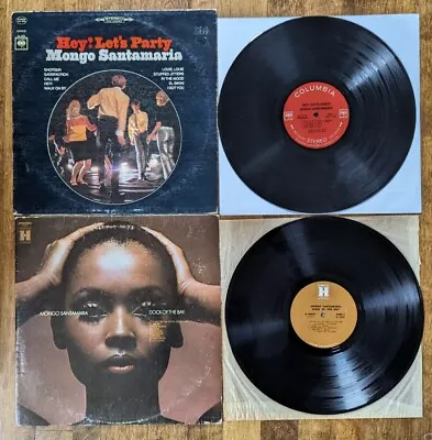 Mongo Santamaria 2 LP Vinyl Lot: Hey! Let's Party + Dock Of The Bay Latin Jazz • $8