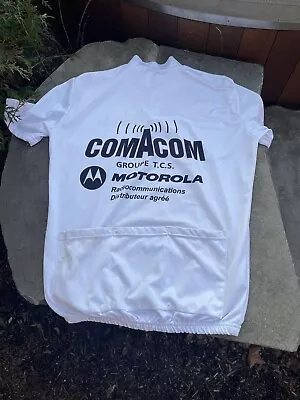 Vintage Motorola Cycling Jersey Large 1980s White • $15