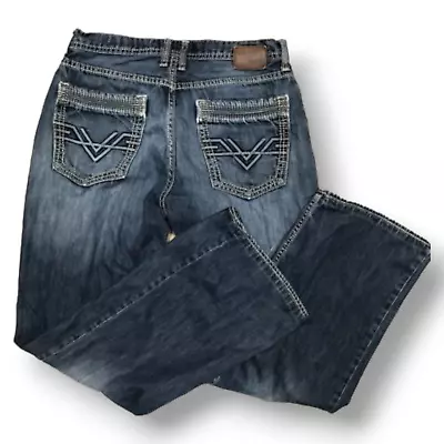 Buckle BKE Jeans Mens 31L Blue (32x31) Tyler Straight Distressed Knees Hem • $24.74