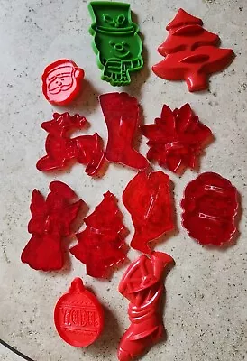 $5 • Buy LOT OF 12 VINTAGE PLASTIC COOKIE CUTTERS, HRM, Hallmark, Aunt Chick