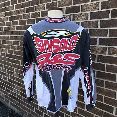 Vintage 1999 Sinisalo F&S Racing Gray White Motocross L/S Jersey Shirt Men’s XL • $54.99