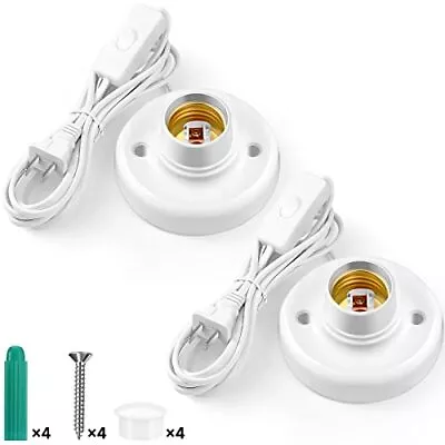 2 Pcs Light Socket With Cord Light Bulb Base E26/ E27 Lamp Base Desktop 9.84 Ft • $33.60