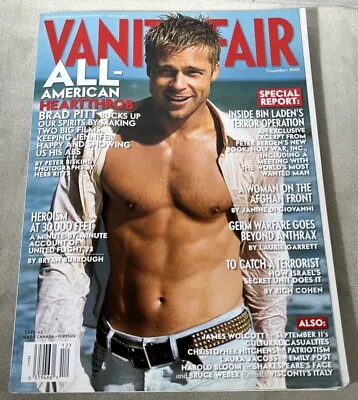 Vanity Fair Magazine December 2001 No 496 Brad Pritt American Heartthrob • $14.28