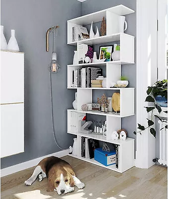 Venice White Gloss Tall Open Back Bookcase Bookshelf Shelving Storage Unit  • £129