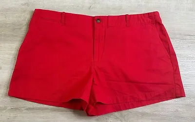 NWOT Polo Ralph Lauren Womens Short Red 14 Twill Chino 100% Cotton Blue Pony • $29.69