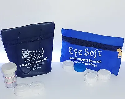 £8.99 • Buy Contact Lens Case Kit Hardcase Solution Storage Travel Unisex Eye Gel Included 