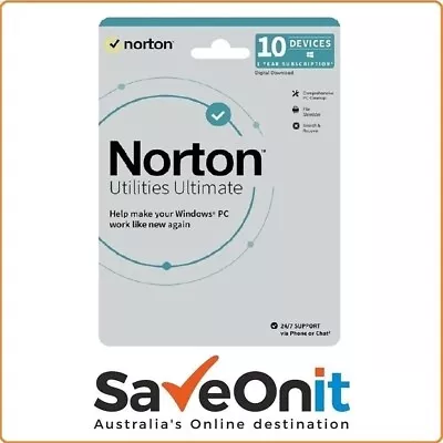 Norton Utilities Ultimate 10 Devices 1 Year Email Key • $39